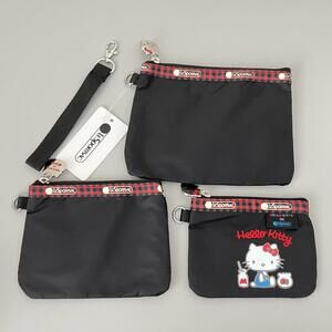 Lesportsac Hello Kitty Wristlet Pouch Set of 3 NWT